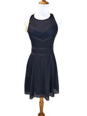 Diesel D-Sunrise Women’s Black Mesh Fit-and-Flare Athletic Style Dress NWT XS